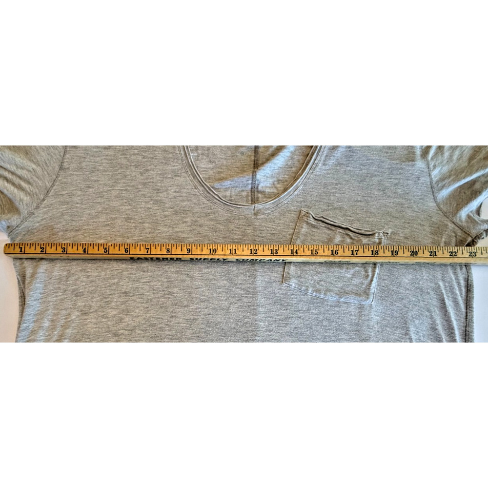 We The Free Free People Gray Oversized Tunic Top Large Pocket Hi Low Hem Comfy - Picture 6 of 8